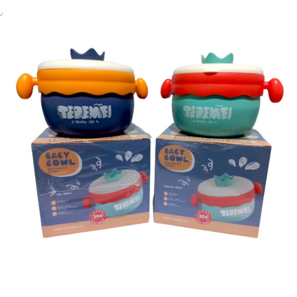 NEW KOTAK MAKAN STAINLESS STEEL 400ML 304 BABY CUP BOWL/KOTAK MAKAN BAYI ANAK KODE 6129