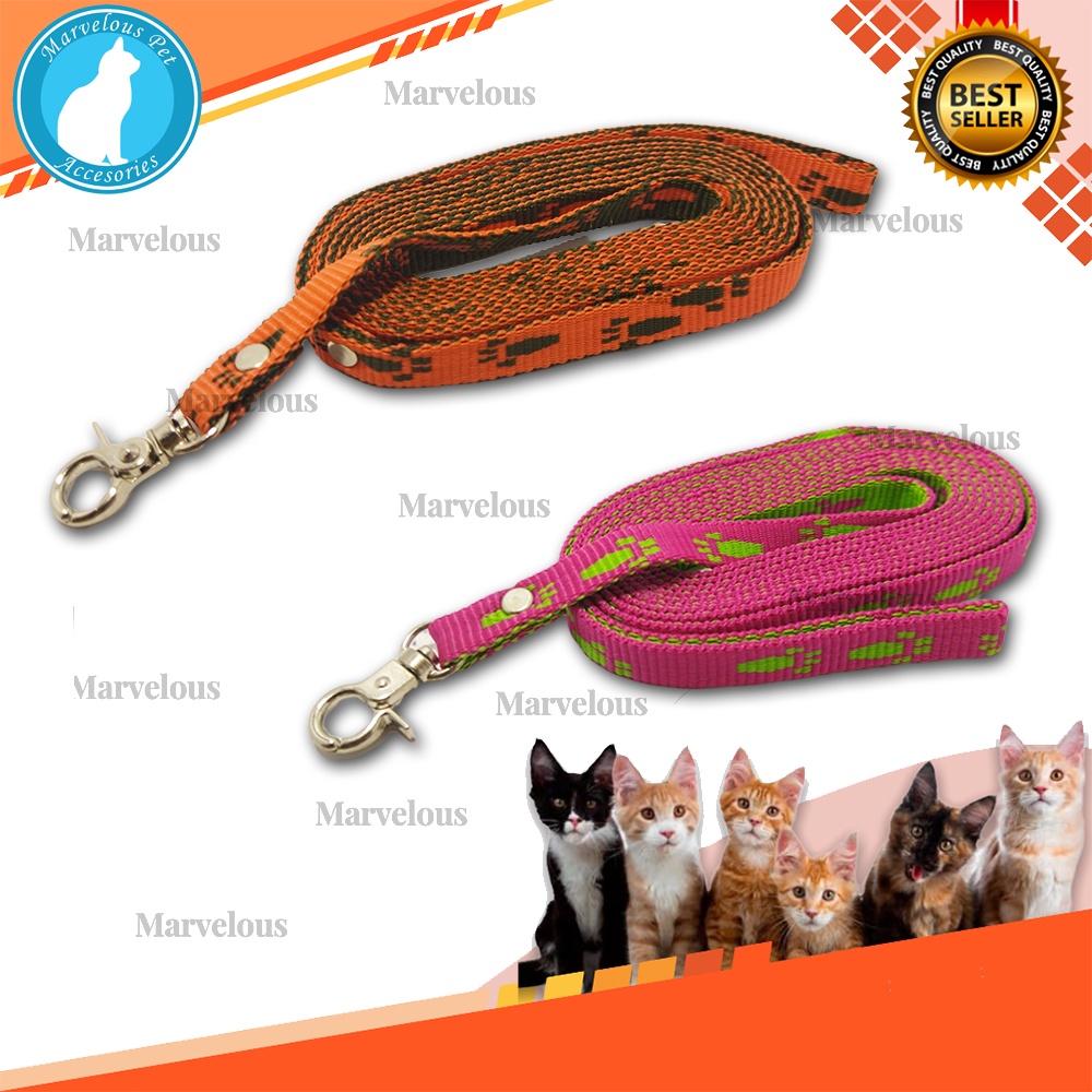 Tali Kucing Motif Tapak Kaki Panjang 2 meter Bahan Tebal ( Tali Tuntun Kucing )
