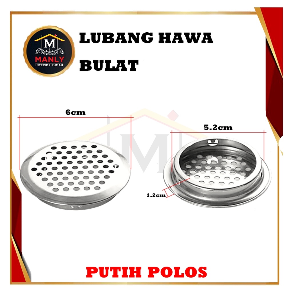 Lubang Hawa Stainless - Ventilasi Udara Bulat Bundar