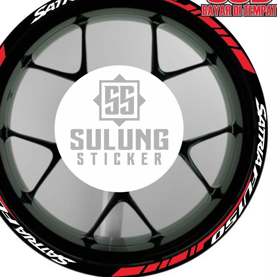 Depan1 Stiker Pelek Motor Suzuki Satria FU 150 Aksesoris Variasi List Velg Keren Tearu
