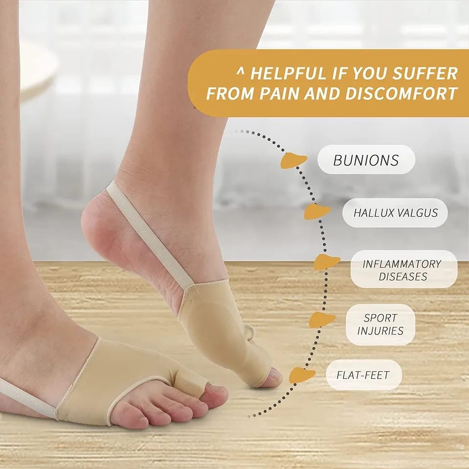 SEPASANG BUNION CORRECTOR INSOLE HALLUX VALGUS BAHAN KAIN DENGAN GEL