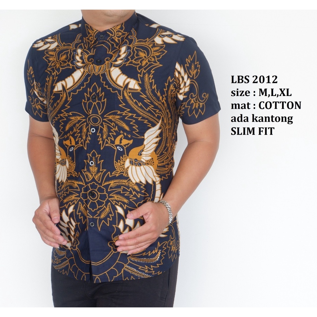 KEMEJA BATIK PRIA SLIM FIT LENGAN PENDEK BAJU BATIK PRIA LBS2012