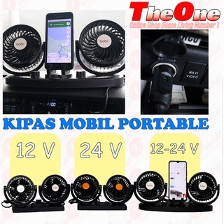 Kipas Angin Mobil Double Headed Fan 12V - 24V Kipas Angin Mobil USB Holder Phone 12V dan 24V
