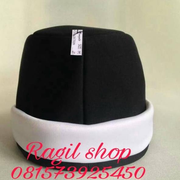 DO.25Ja23ᶠ ‣ Peci tuan syekh abdul Qodir jaelani hitam list putih