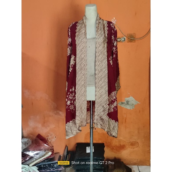 Outer Cardigan Out Fit Bahan Viscose Semi Sutra Series Maroon