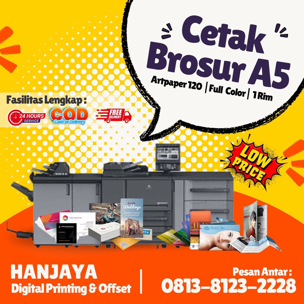 

Cetak Brosur A5 / Cetak Flyer A5 Murah 1 Sisi COD FULLCOLOR