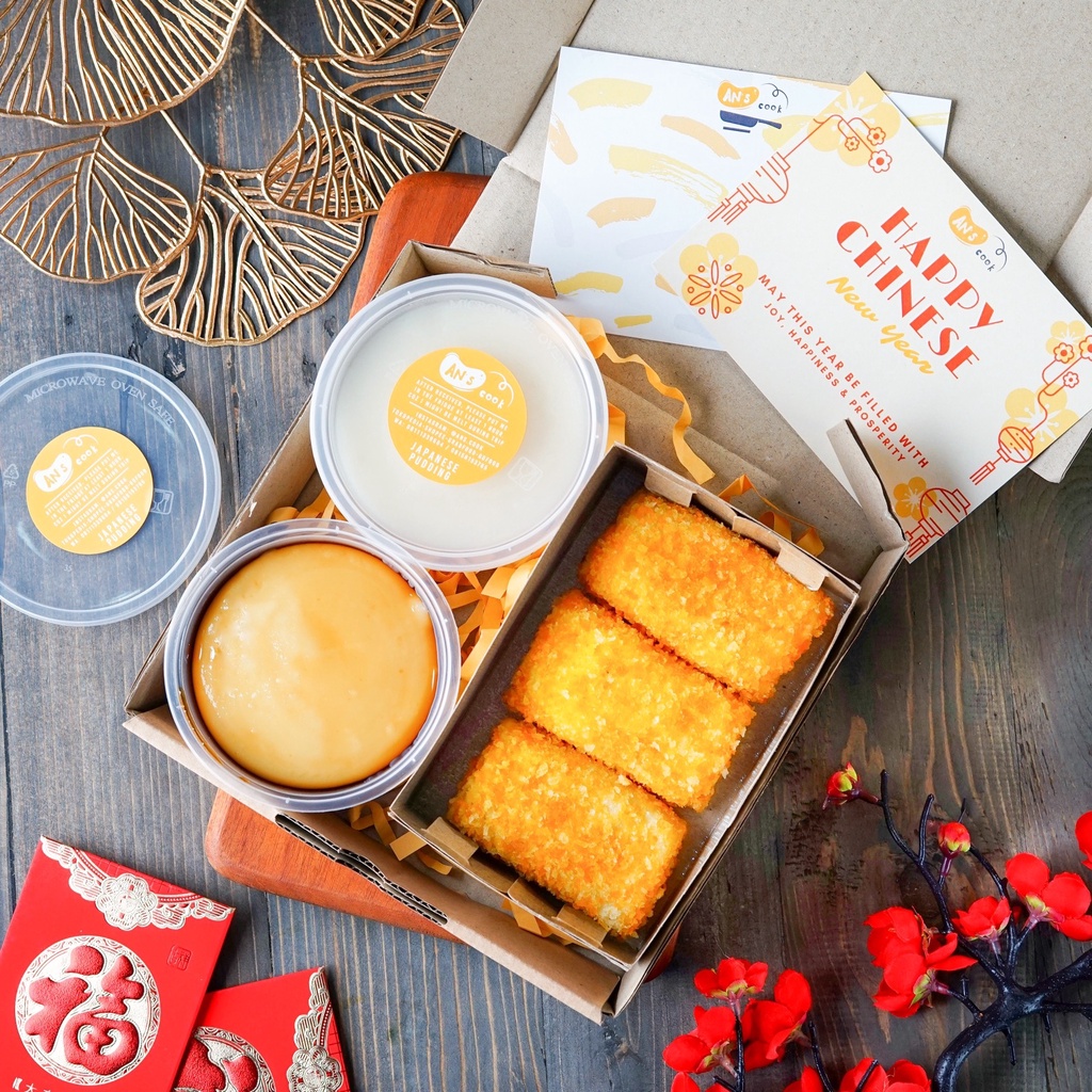 Japanese Milk Pudding ala Gyukaku & Risol Mayo / Jamur / Tuna / mushroom / ragout for Imlek Hampers 