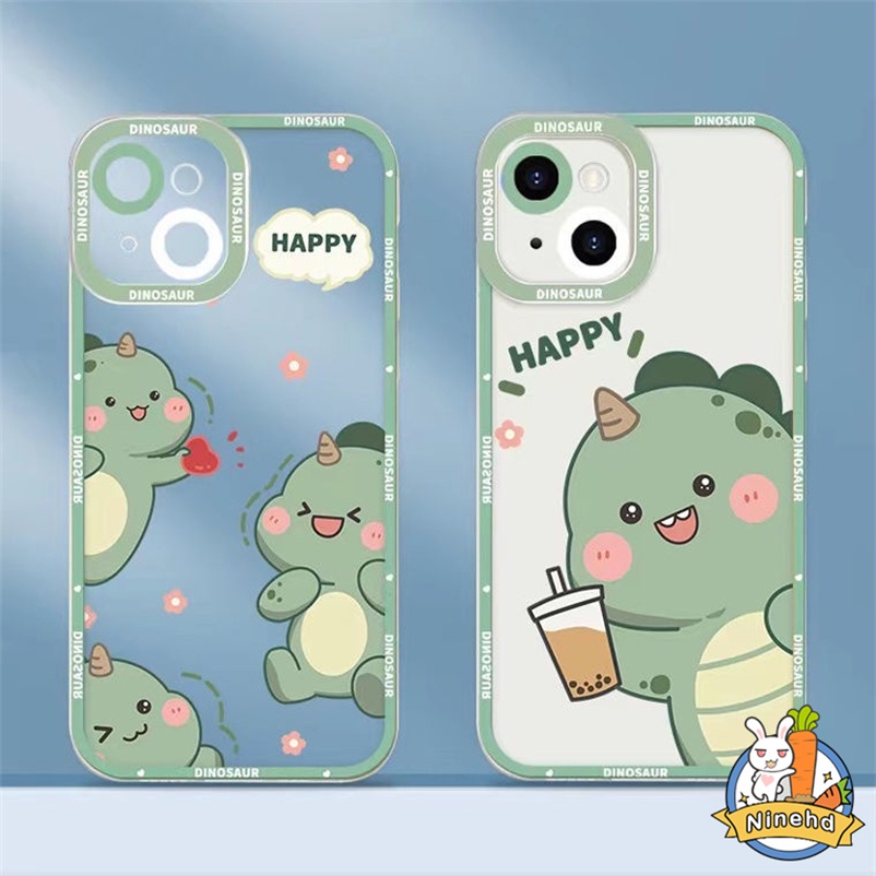 Cute Dinosaur Soft Case Tpu Motif Polkadot Compatible for Iphone 14 13 12 11 Pro Max X Xr Xs Max 7 8 6 6s Plus Se 2020 Soft TPU Silicone Precision Hole Shock-proof Phone Case and Drop-proof TPU Protective Phone Cover Casing