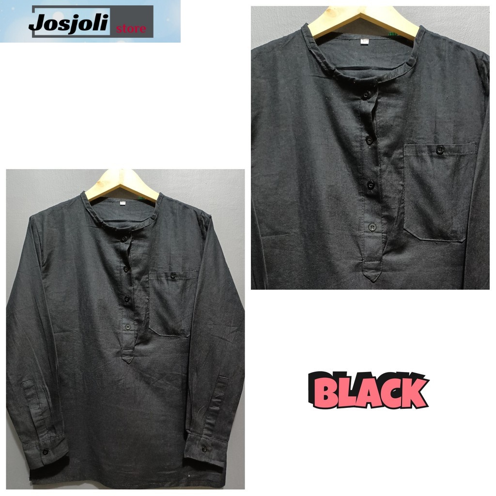 JOSJOLI_STORE/Kemeja Casual Linen Hanley Lengan Panjang/Kemeja Oblong Pria M L XL XXL