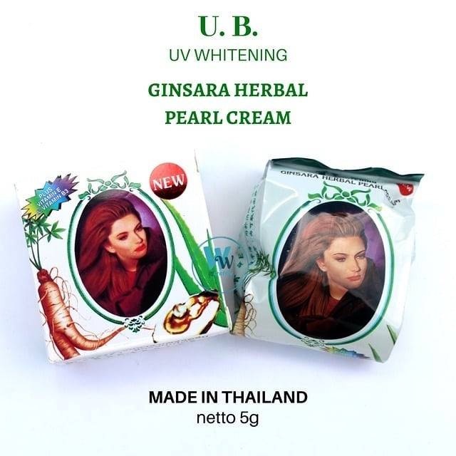 UB Ginsara Herbal Pearl Cream Cream Mutiara 5gr Made in Thailand Krim Muka