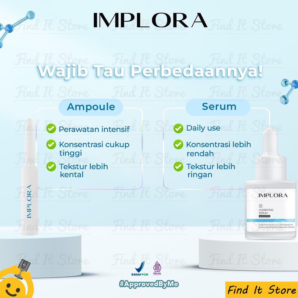 Implora Whitening Milky Serum Ampoule 5mL | Ampoule mencerahkan HALAL BPOM