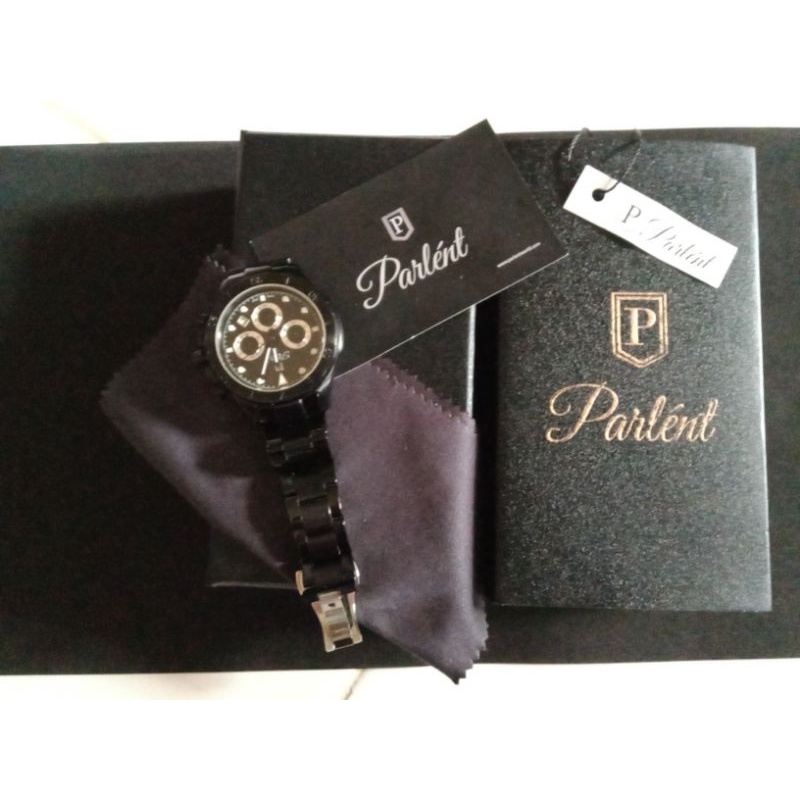JAM TANGAN KOLEKSI - PARLENT WORLD - POSEIDON BLACK
