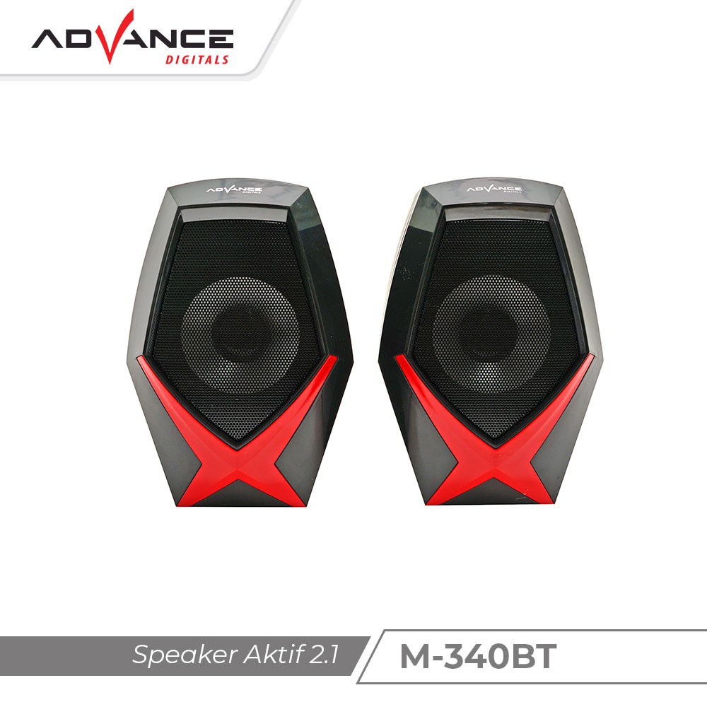 Advance M340BT - Multimedia Speaker with Subwoofer System | Advance M-340BT Speaker Aktif 2.1 Bluetooth Multimedia Subwoofer BASS | speaker blutut M 340 bt / bass bluetooth hp komputer laptop memori USB | FMS
