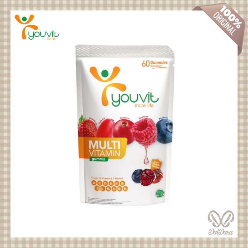 Jual Youvit Multivitamin Dewasa 60 Hari dengan Vitamin C, D, E dan Zink