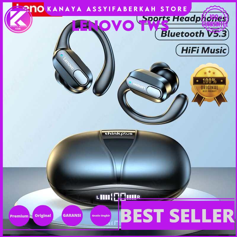 Lenovo Thinkplus TWS Earphone Bluetooth 5.3 Hi-Fi with Earhook - XT80