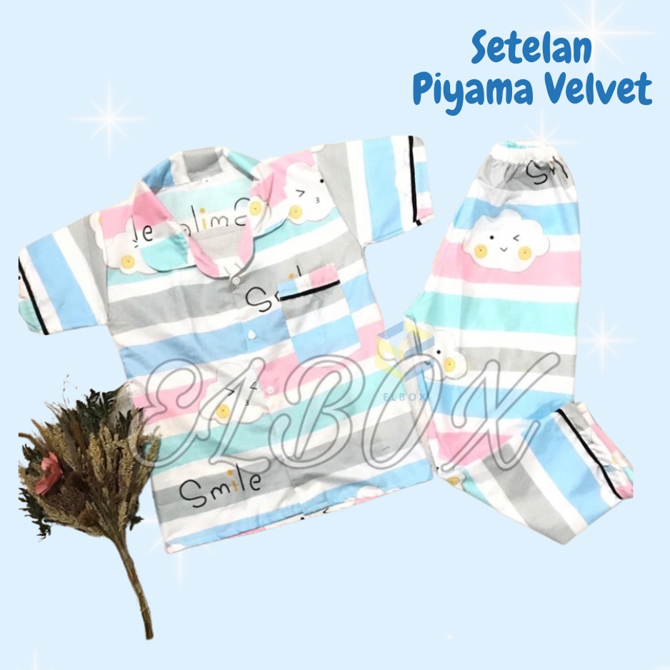 ELBOX Grosir Piyama anak usia 6 sampai 11 Thn/cotton velvet