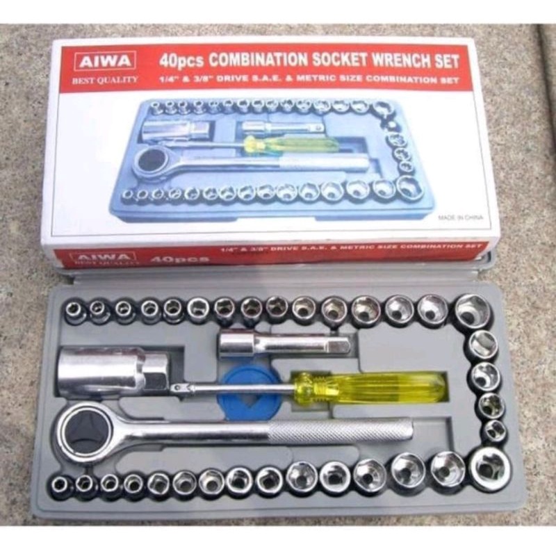 Konci shock set 40 pcs kombinasi/ konci socket wrench/kunci pas murah konci 40 in 1