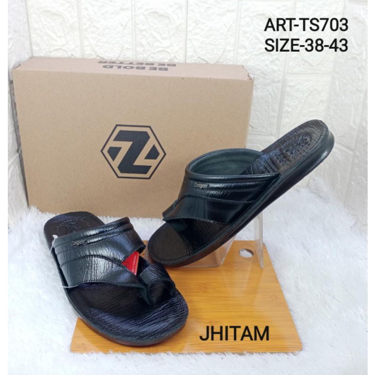 Sandal jepit jempol kulit asli zeger ts 703
