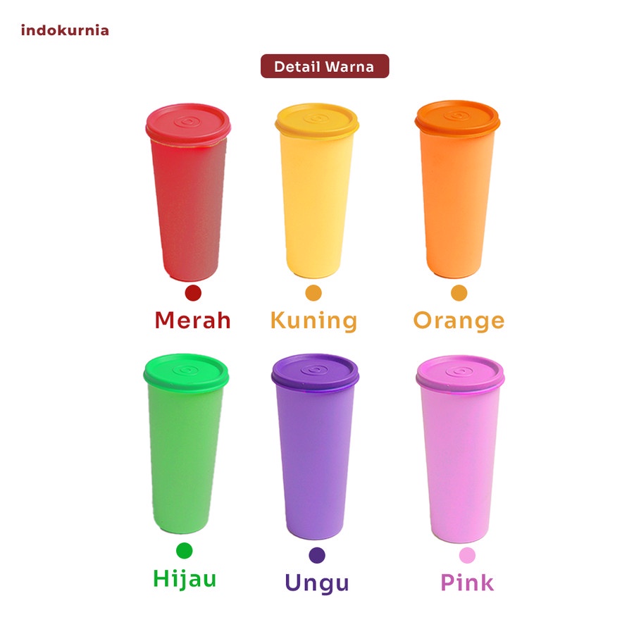 IK - Gelas Tutup Plastik Warna Tumble Tumbler DIALLO 500 ml ORI MURAH