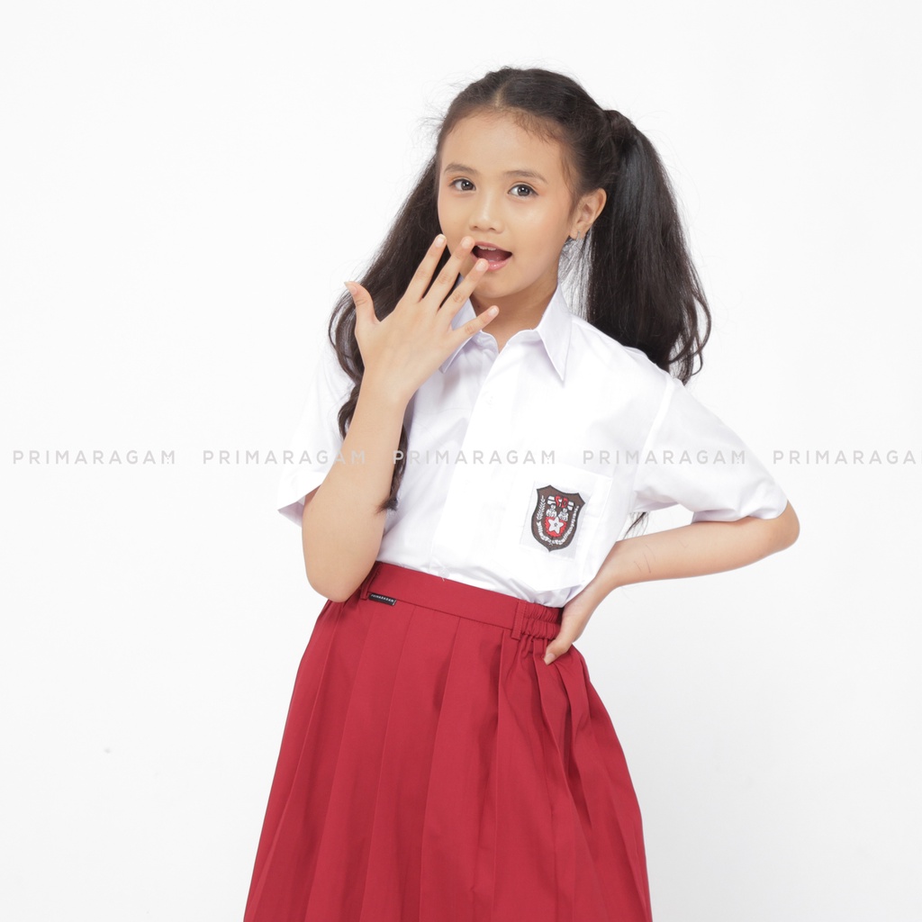 Primaragam Baju Seragam Sekolah Sd Laki Laki Perempuan Putih Lengan Pendek Kemeja Putra Putri