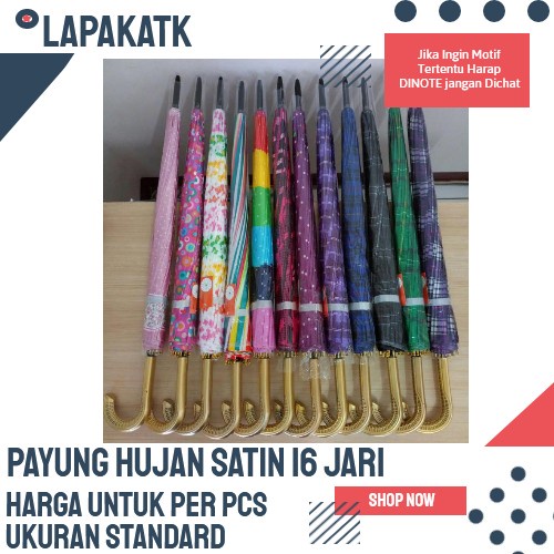 Payung Payung Hujan Satin 16 Jari