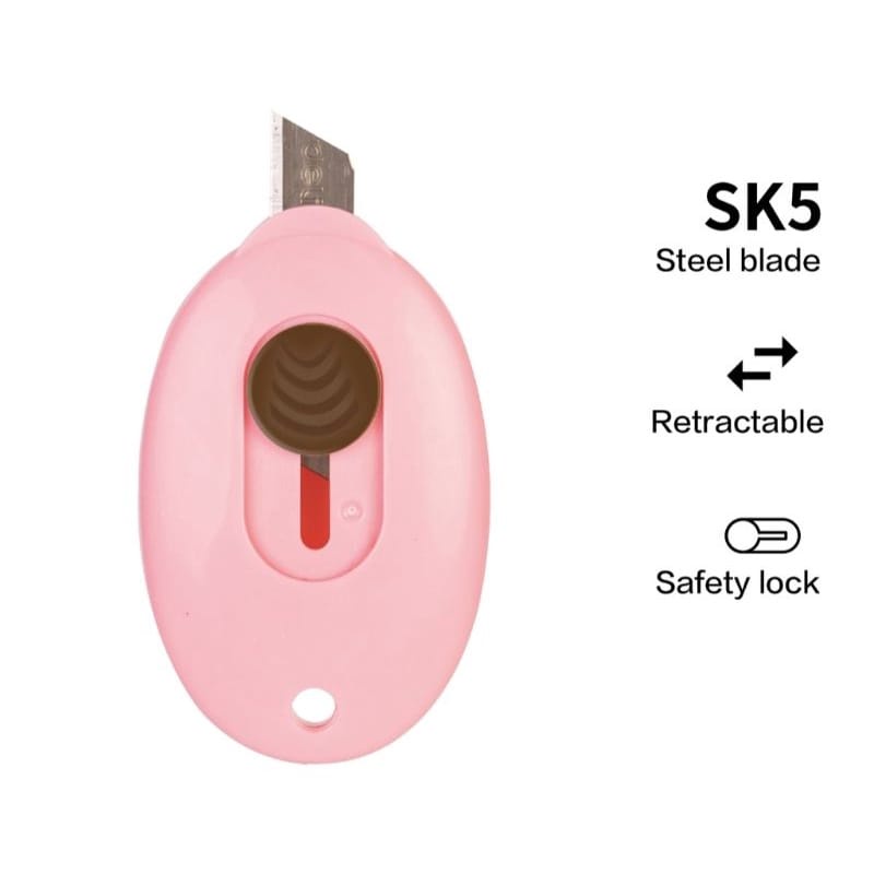 Tmall88 Cutter Mini Portable High Quality Bentuk Oval Mini Cutter Polos Travel Kit Pemotong Kertas
