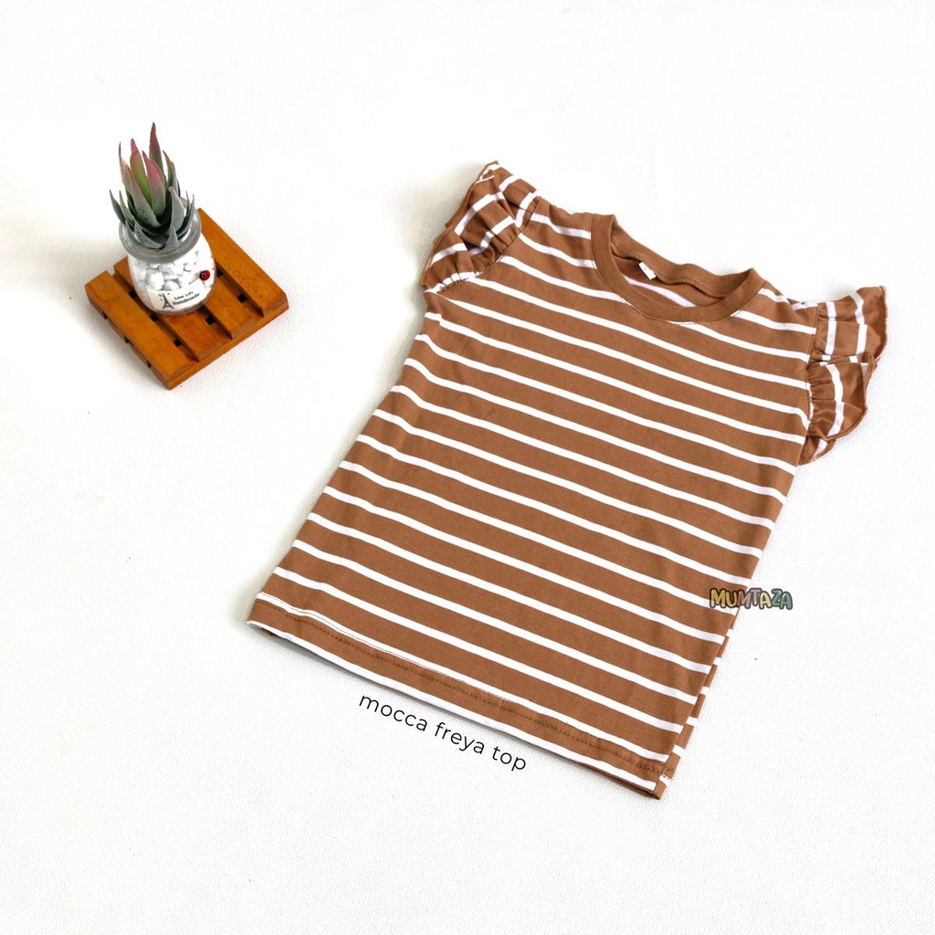 Baju Anak Perempuan Stripe Series Dress - Kaos Ruffle - Kaos Lengan Panjang