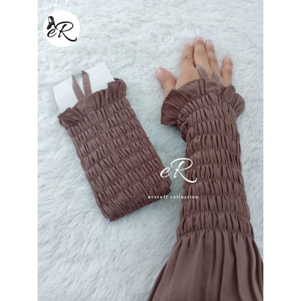 HANDSOCK BALQIS / HANDSOCK RING SMOCK WOOLPEACH / MANSET CINCIN SENADA KERUT