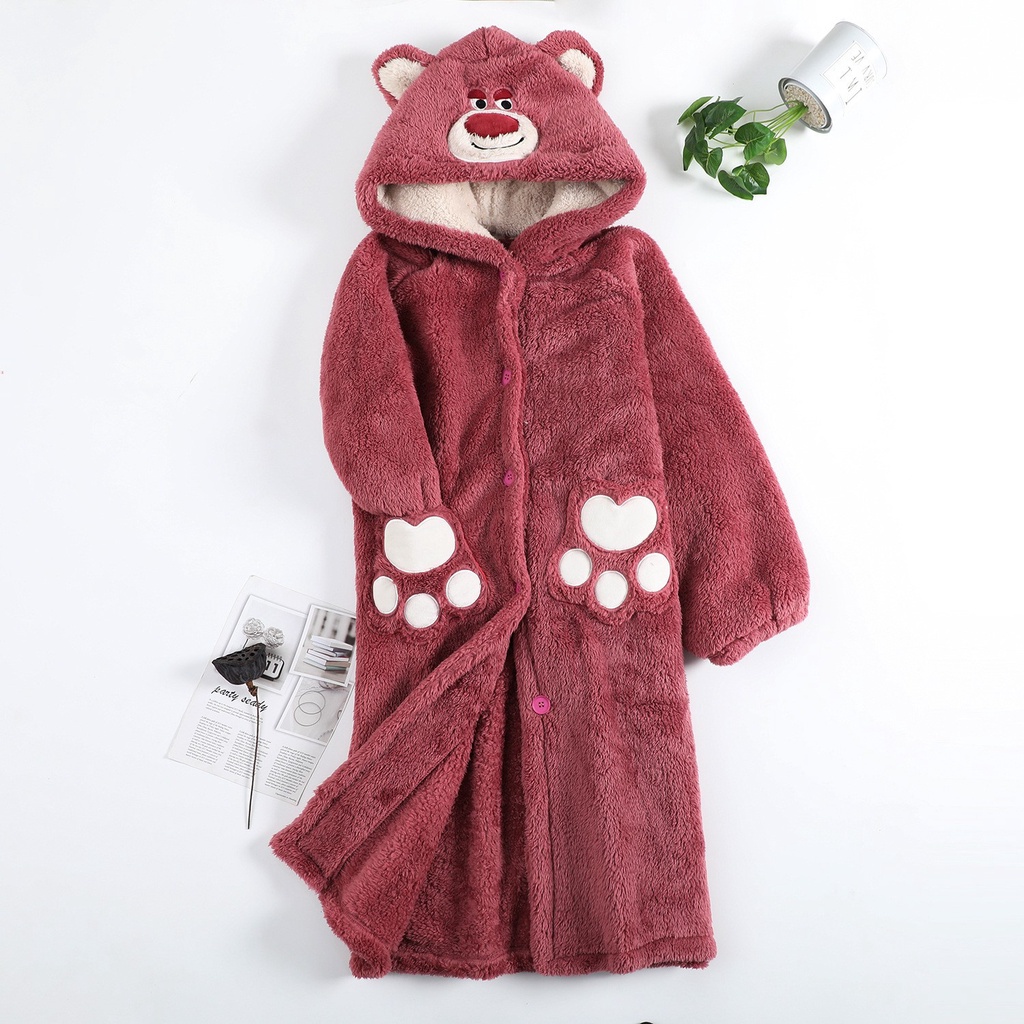 BAJU KOSTUM ONESIE PIYAMA LOTSO TOY STORY YUKATA MODEL DRESS GAUN ROK BERUANG MERAH STROBERI KIGURUMI COSPLAY PESTA IMPOR