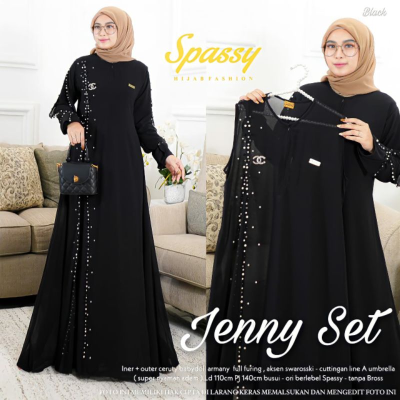 (RESTOCK) JENNY SET ORIGINAL SPASSY // SETELAN GAMIS OUTER CERUTY BABYDOLL BEST SELLER