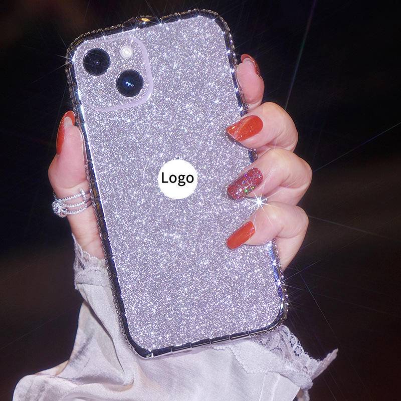 IPHONE Bling Berlian Casing Bumper Ponsel Untuk Iphone14 13 12 11 Pro Max Plus Case Glitter Berlian Imitasi Bingkai Logam Untuk Iphone14Plus Iphone12Mini