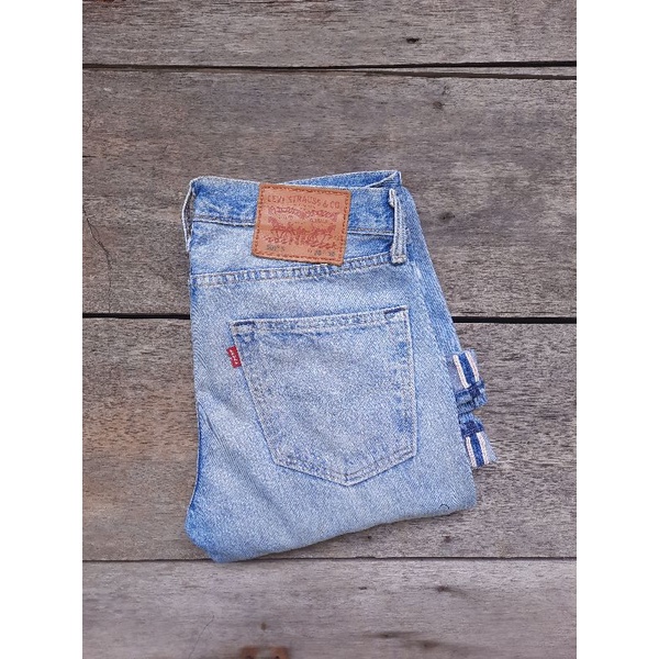 levis 501 selvedge 501 s skinny ripped light blue wash second original