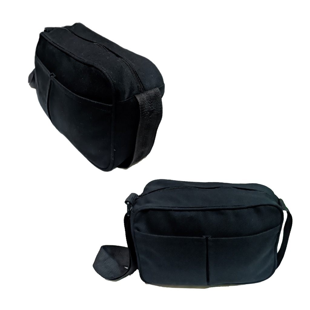 Sling Bag Kanvas Wanita dengan Resleting Luna Double Pouch: Gaya dan Fungsionalitas dalam Satu Tas!