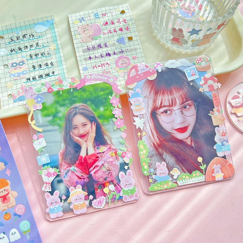 STIKER GLOSSY BLINK2 KARTUN JEPANG ALA GAYA KOREA LUCU/ STICKER AESTEHTIC IMUT KARTUNN LUCU