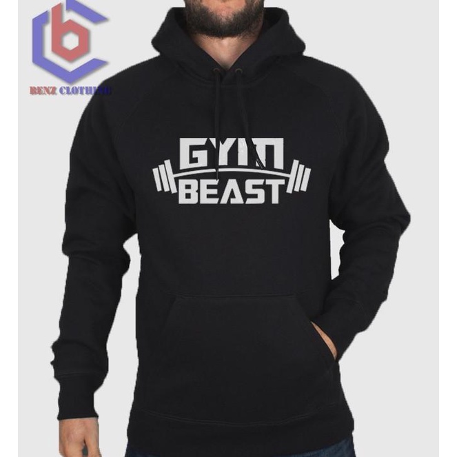 Jaket Hoodie Sweater Gym Beast Outerwear Pria Wanita Jumper Fleece Sablon Polos