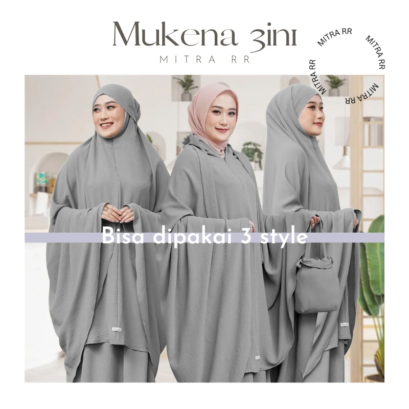 Mukena Dewasa French 3 in 1 Crinckle Airflow Traveling / Mukena Terbaru 2023 Mukena Lesty