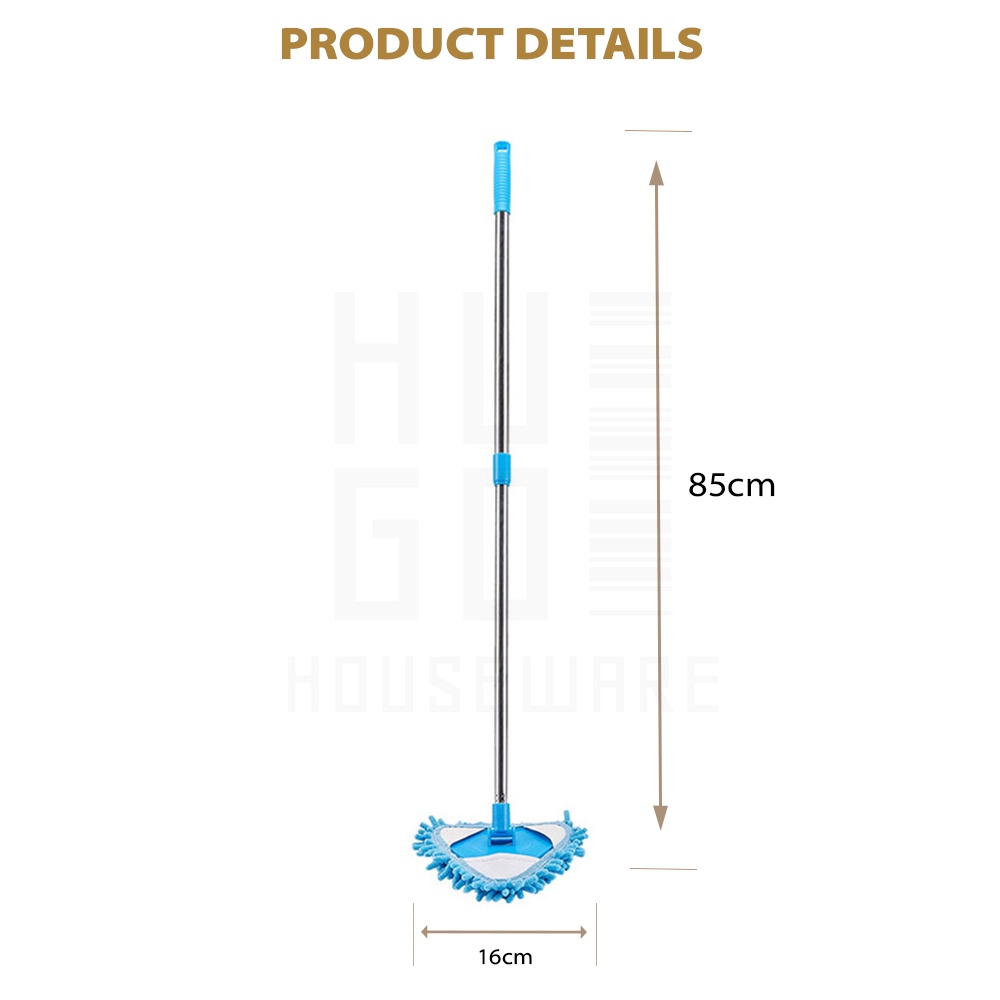HUGO Alat Pel Lantai Triangle Kain Cendol Microfiber - Alat Pembersih Rumah Praktis Biru