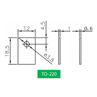1.000pcs Isolasi Keramik Lembaran 12x18 x0.6mm Ceramic Sheet Tahan Suhu Tinggi TO-220