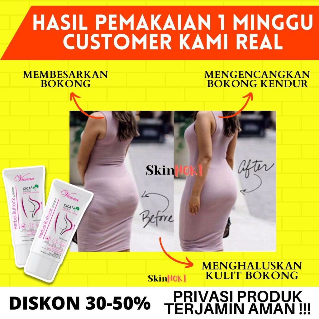 PEMBESAR BOKONG PERMANEN DAN CEPAT PEMBESAR PANTAT VIENNA HERBAL BUTTOCK CREAM CICA+ SOLUTION CREAM 80ML PENGENCANG BOKONG ORIGINAL BPOM