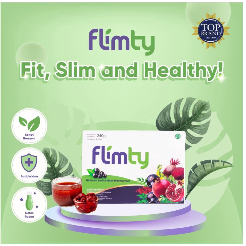 

FLIMTY FIBER ANTIOKSIDAN 1 Box (isi 16 sachet) l BPOM & Halal Registered