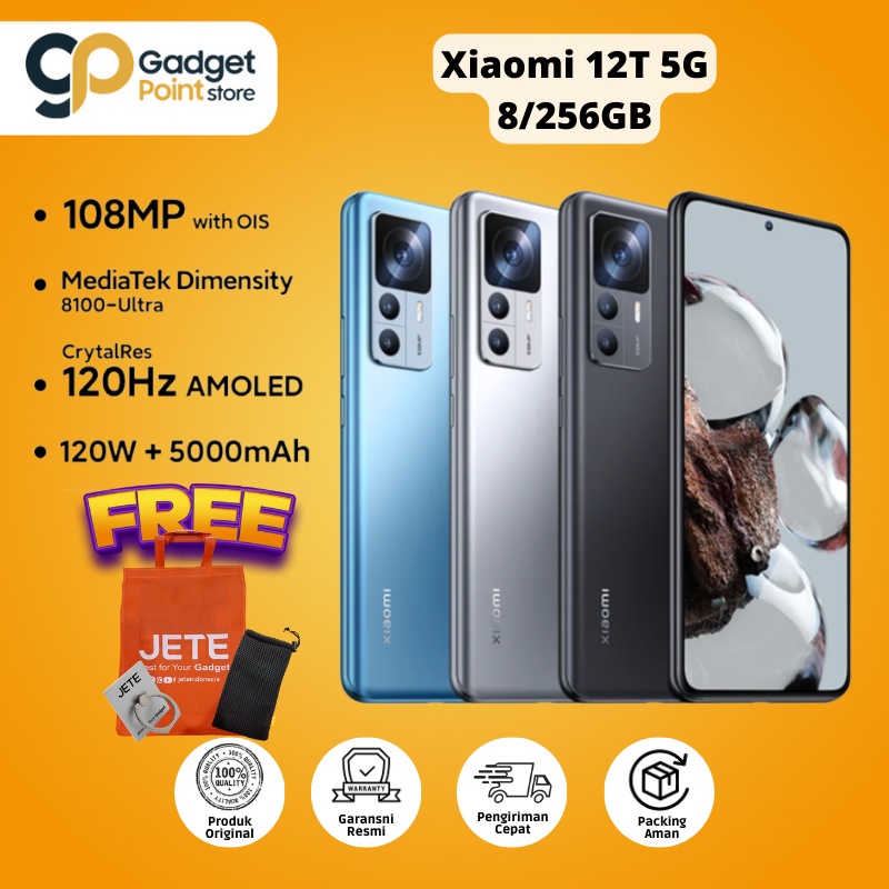 Handphone | HP Xiaomi 12T 5G 8/256GB 5000mAh Big Battery Dual Speaker Dolby atmos - Garansi Resmi TAM 1 Tahun