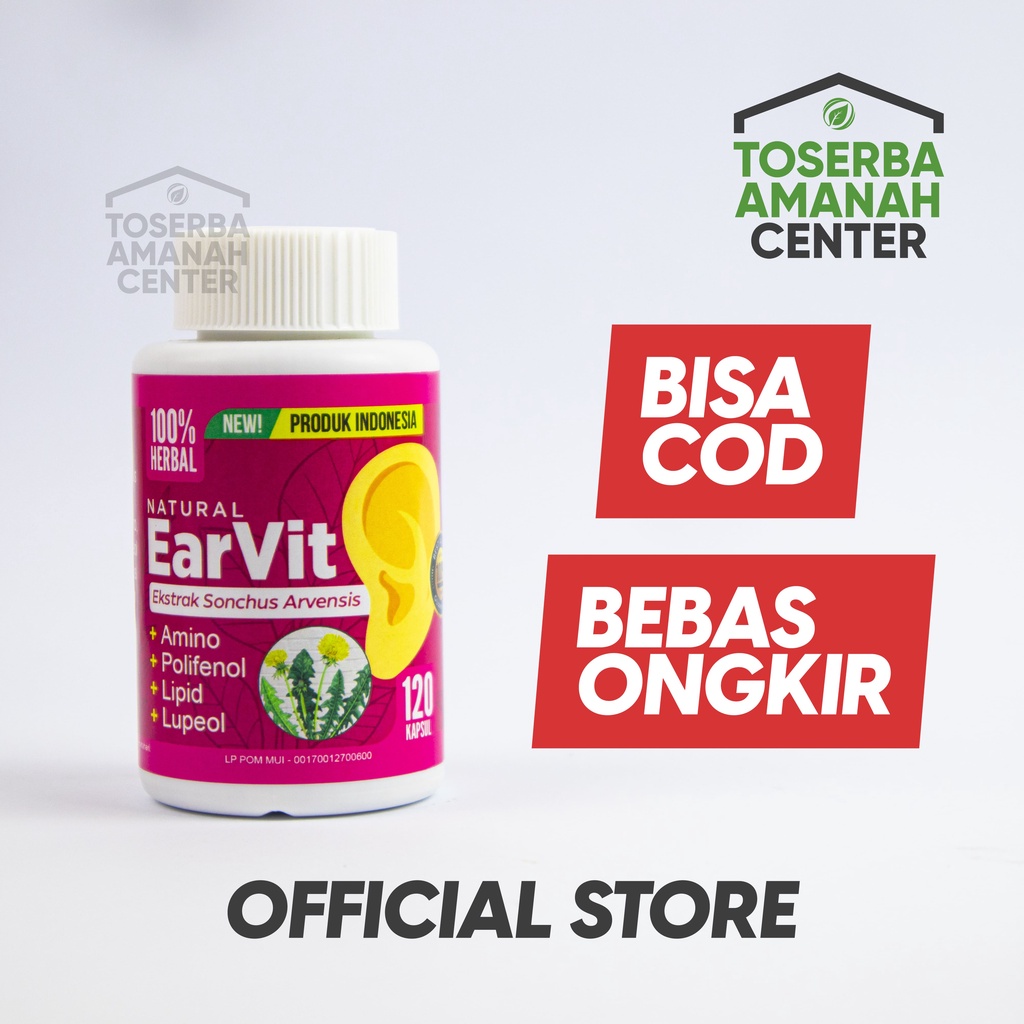 EARVIT Obat Herbal Telinga Berdenging Berdengung, Tinnitus, Berair Infeksi Telinga Perawatan Telinga