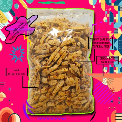 

keripik basreng pedas jeletot extra daun jeruk / cemilan / makanan ringan / snack kekinian