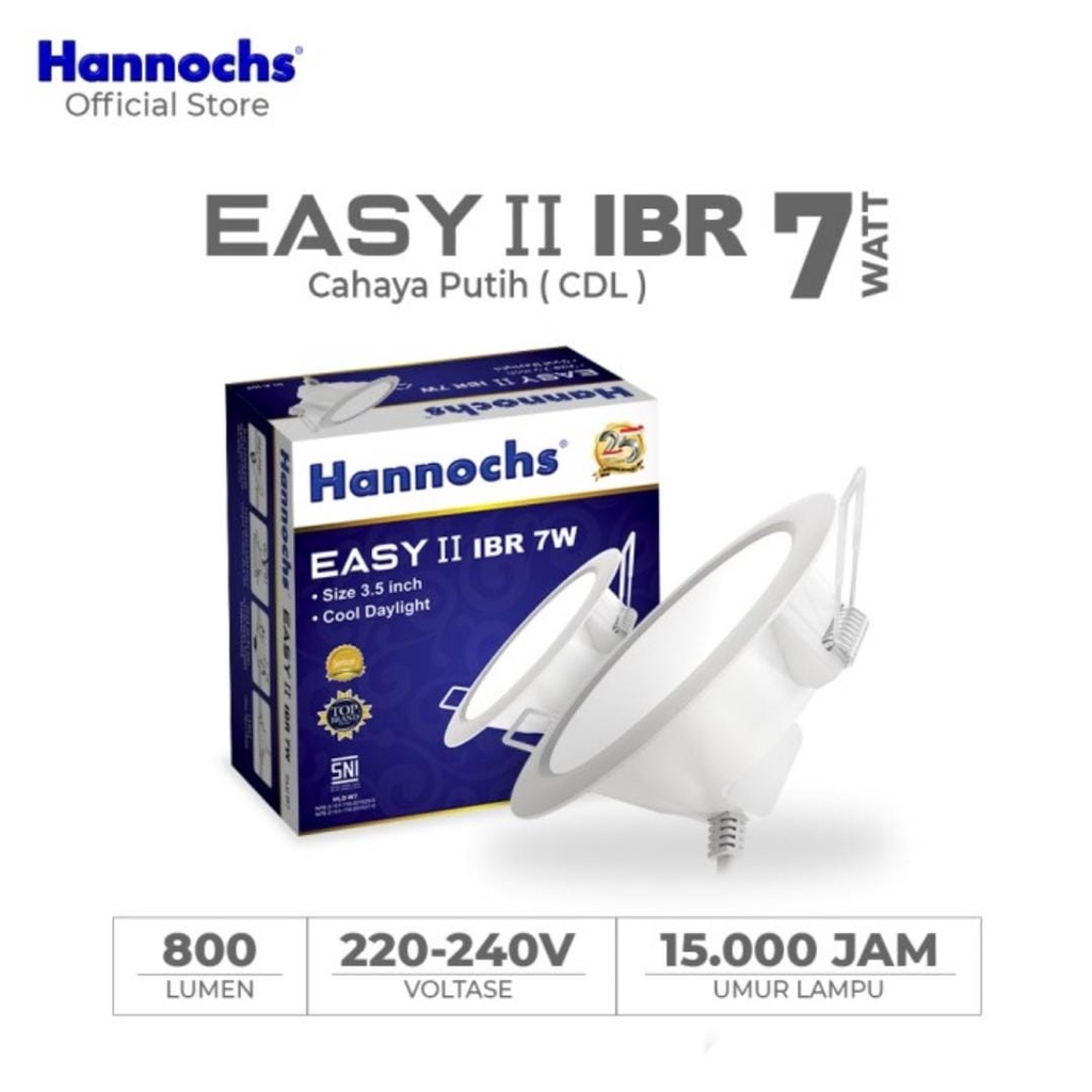 Lampu Downlight LED Hannochs EASY II 7W Bulat IB / Hannochs Downlight LED EASY II 7W IBR Cahaya Putih