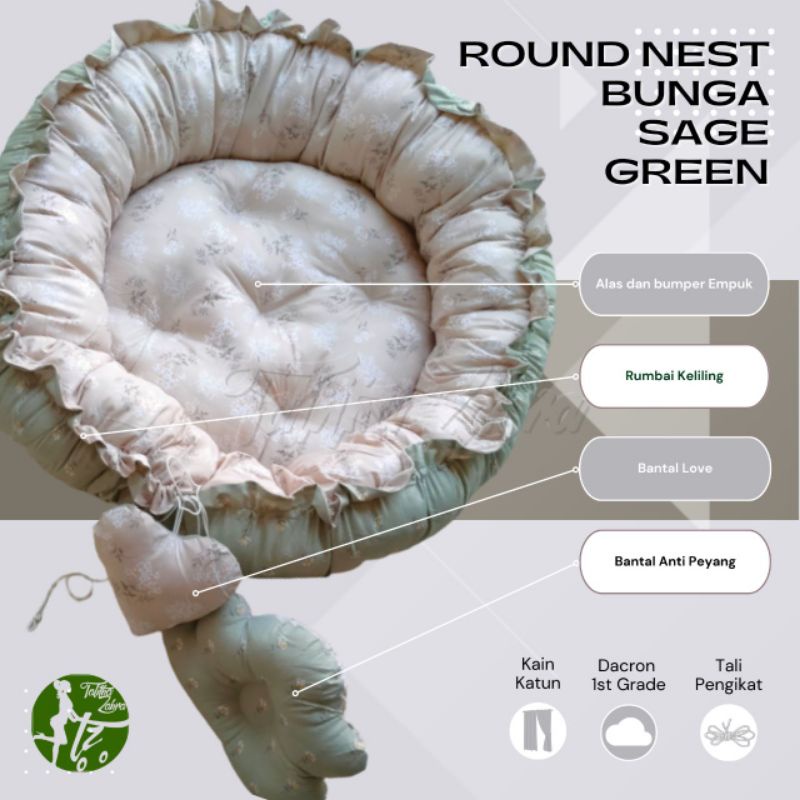 READY Round babynest full beddingset circle baby nest bulat kado lahiran murah terbaik