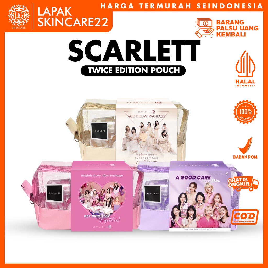 SCARLETT Whitening X TWICE Limited Edition Pouch Acne Care / Brightly Ever After / Age Delay 750gr I