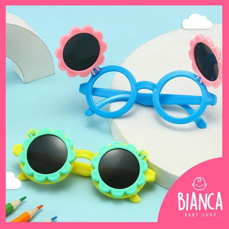 BIANCA - Kacamata Fashion Anak Bentuk BUNGA 2 TONE