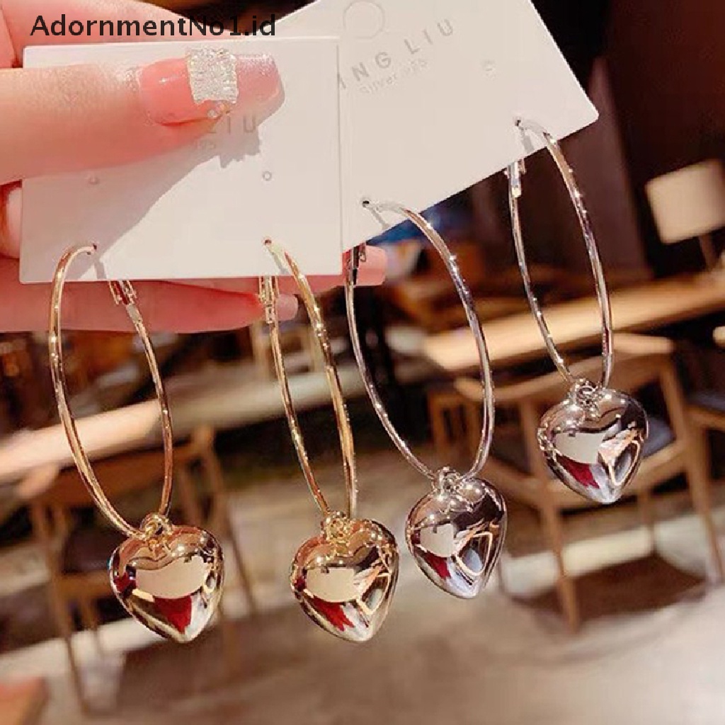 [AdornmentNo1] Anting Tusuk Hati Sederhana Untuk Wanita Warna Emas Kepribadian Stud Earrings Gadis Korea Fashion Perhiasan Hadiah Ulang Tahun [ID]