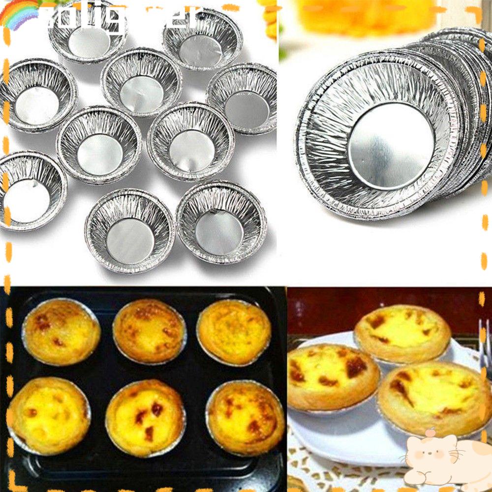 Solighter 20Pcs Cetakan Egg Tarts Kue Kering Bulat Cupcake Baking Alat Sekali Pakai