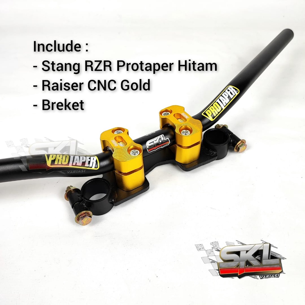 Stang CNC Protaper Rzr Sonic dan Satria Fu plus Dudukan Stang Sonic Satria Fu Raiser Stang Rzr Satria Fu Sonic Road Race Balap harian touring